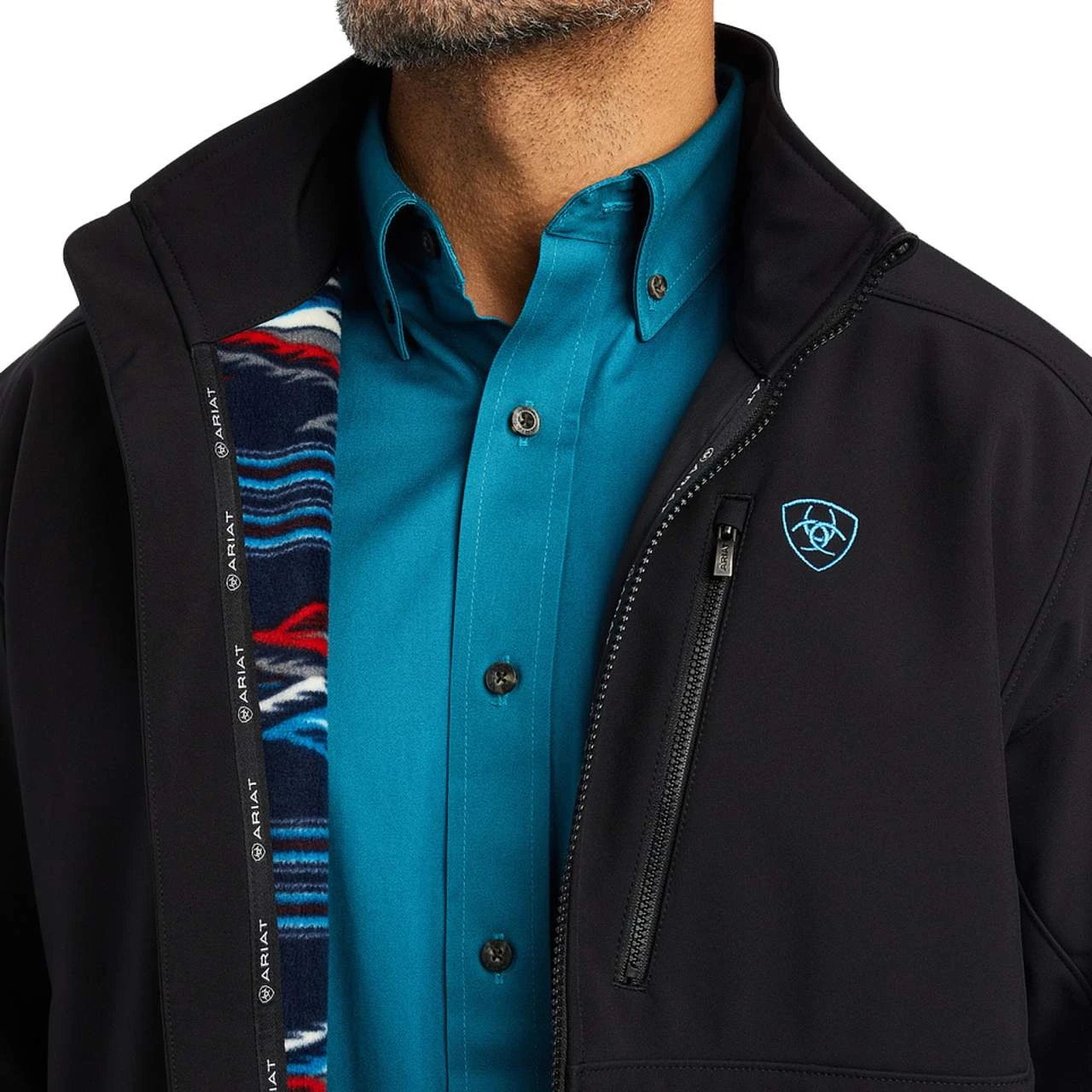 Ariat Men's Chimayo Black Logo 2.0 Bonded Jacket - Image 3
