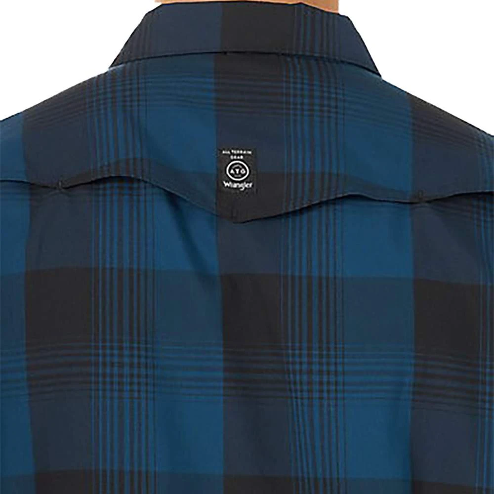 Wrangler Men's ATG By Blue Western Plaid Shirt - Image 5
