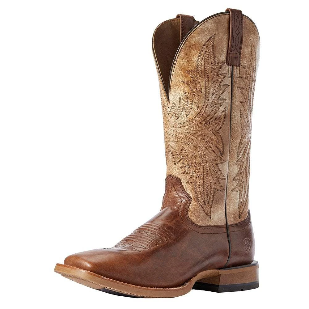 Ariat Men's Ariat Red Brown Cowhand 13in. Tarnished Alabaster Top Cowboy Boots