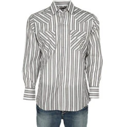 Ely Cattleman Assorted Long Sleeve Light Striped Snap Shirt
