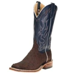 Anderson Bean Men's RR Kango Tobac Full Quill 13in. Navy Deer Top Cowboy Boot