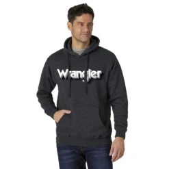 Wrangler Men's Charcoal Logo Hoodie