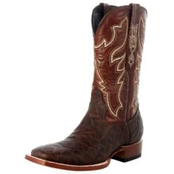 Tanner Mark Boots Men's Matte Chestnut Elephant Print 12in. Honey Volcano Top Boot