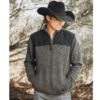 STS Ranch Wear Men's Alamo Gray Quarter Zip Pullover