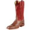 Justin Boots Men`s Vintage Mink Smooth Ostrich 13` Red Top Boot
