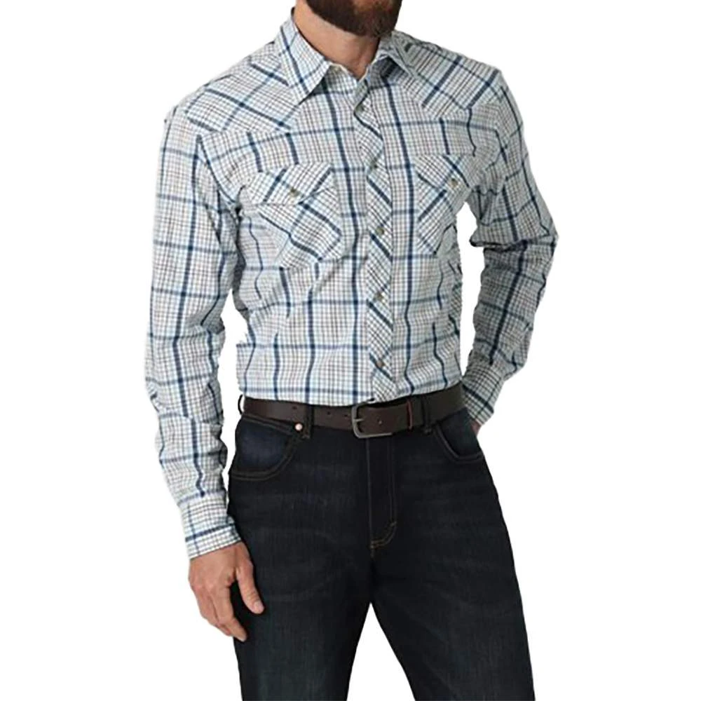 Wrangler Men's 20X Advanced Comfort Plaid Long Sleeve Snap Shirt
