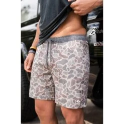 Burlebo Mens Classic Deer Camo Athletic Shorts