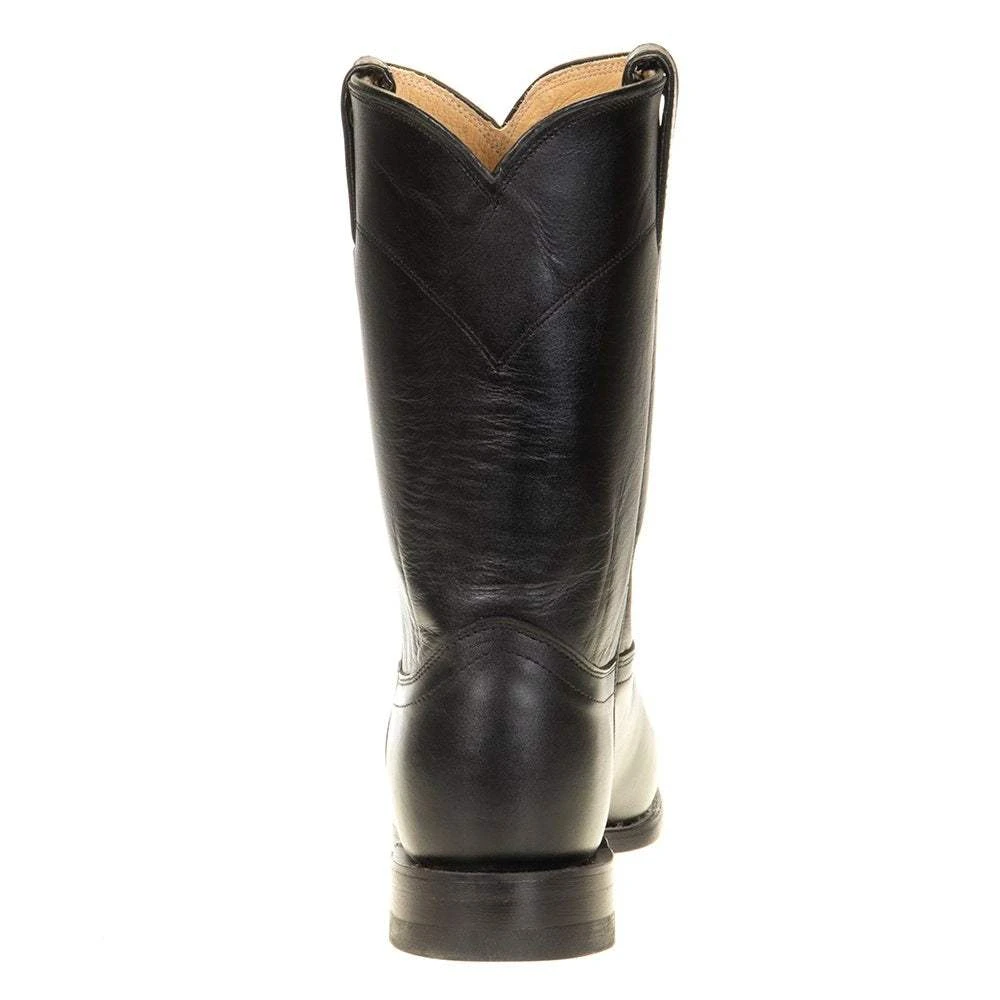 Justin Boots Men's Classic Black Kipskin Roper Cowboy Boots - Image 4