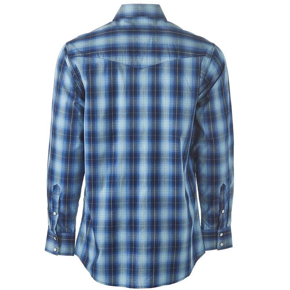 Cowboy Legend Men's Blue Plaid Snap Shirt - Image 5