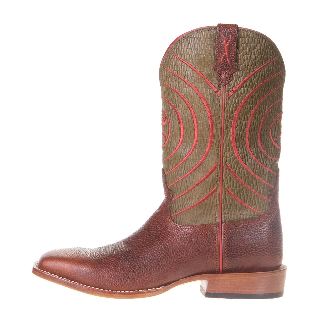 Twisted X Men's Hooey Peanut Distressed 12in. Olive Top Cowboy Boot - Image 3