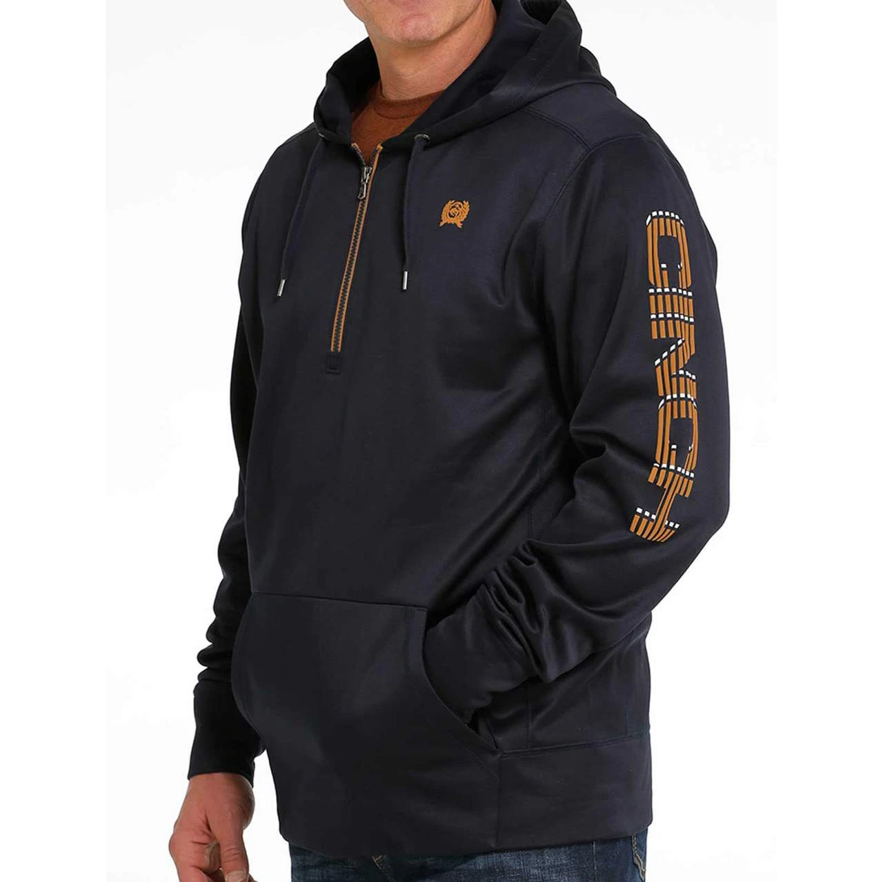 Cinch Men's Black 1/4 Zip Sweatshirt - Image 2