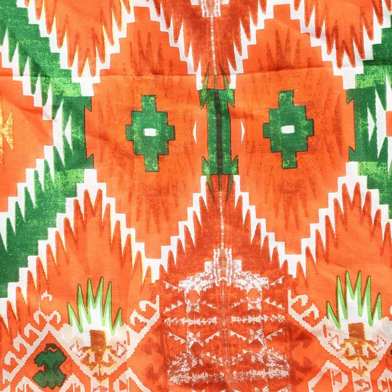 Wyoming Traders Men's Aztec Orange And Green Wild Rag Scarf - Image 2